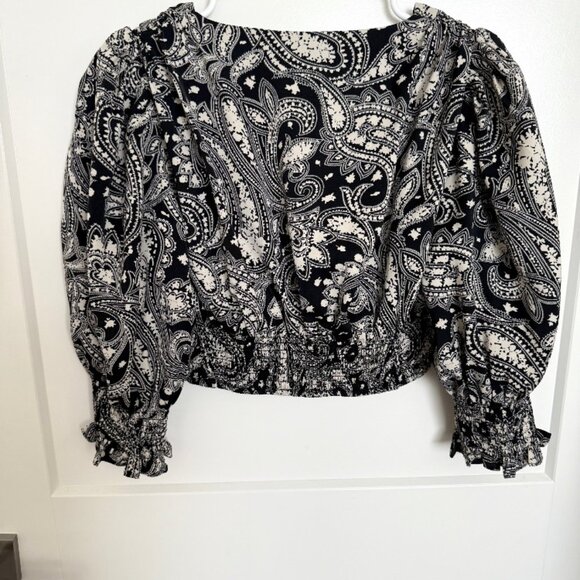 Vici Women's Boho Paisley Balloon Sleeve Crop Top - Small NWOT - Picture 4 of 4